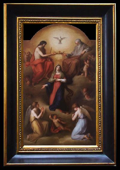 framed  Angelika Kauffmann Die Kronung Mariens durch die Heiligste Dreifaltigkeit, Ta093